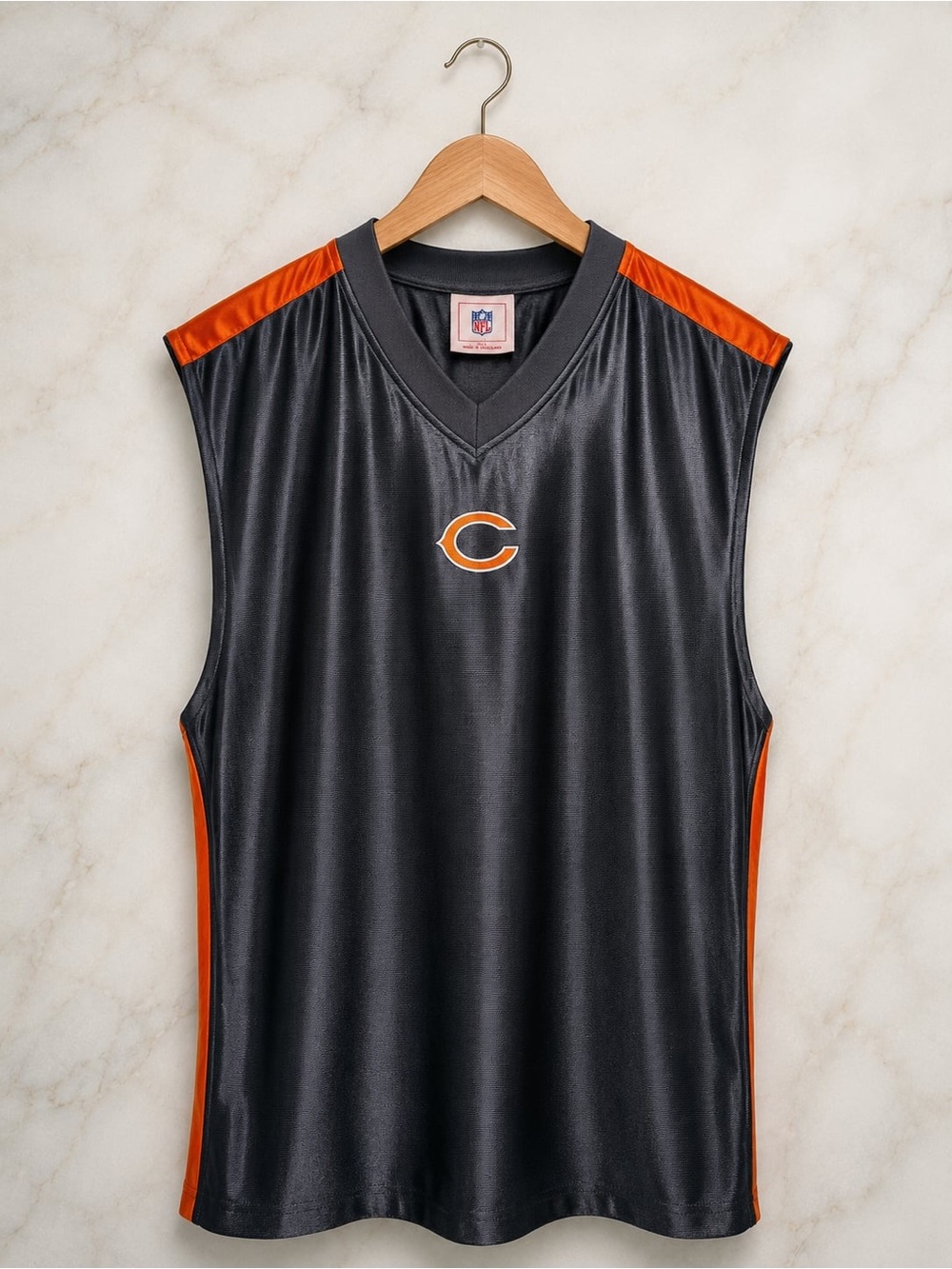 Vintage Y2K era NFL Chicago Bears Sleeveless Jersey Tank Top Black Orange Size L
